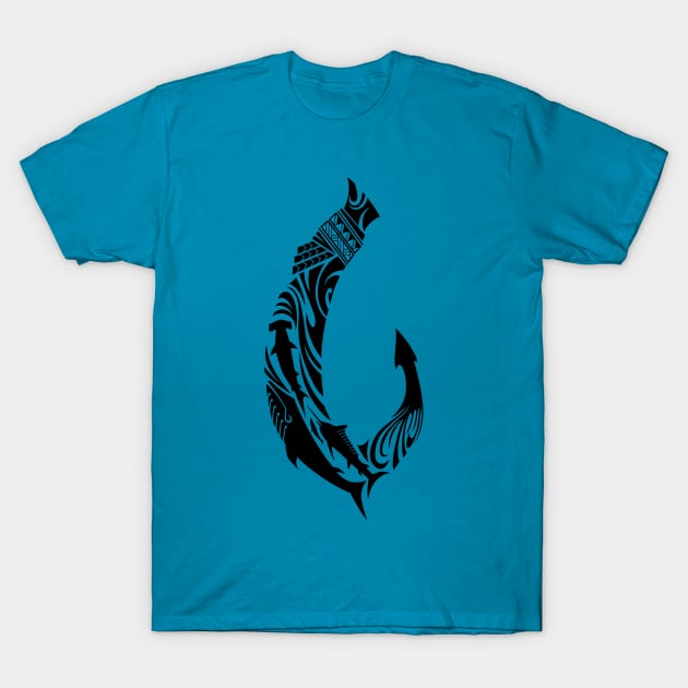 Tribal Fish Hook T-Shirt by TurkeysDesign